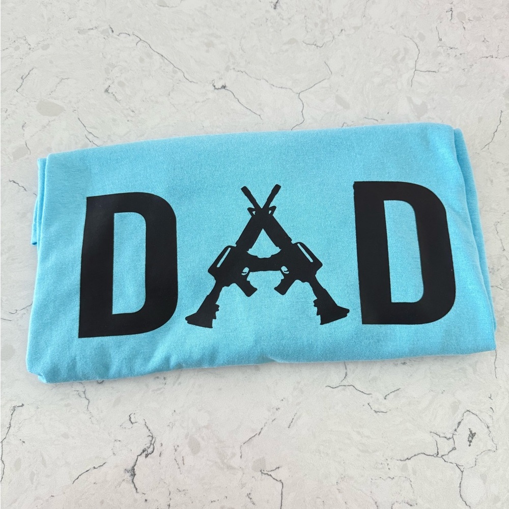 Gildan Light Blue 'DAD' Short Sleeve Tee